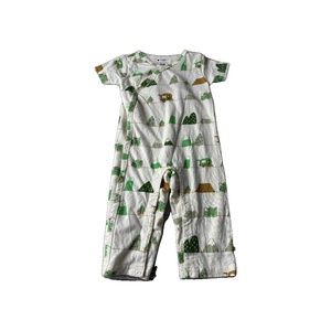 Babysoy Boys cream | green | Brown Romper size: 18-24 months